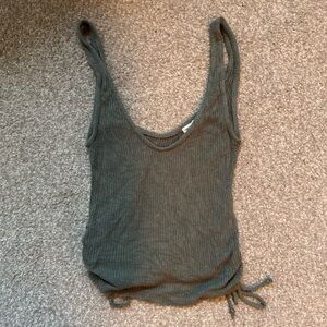 Urban Outfitters Ribbed Knit Tank in Olive Green